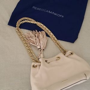 Rebecca Minkoff bucket bag + chain strap